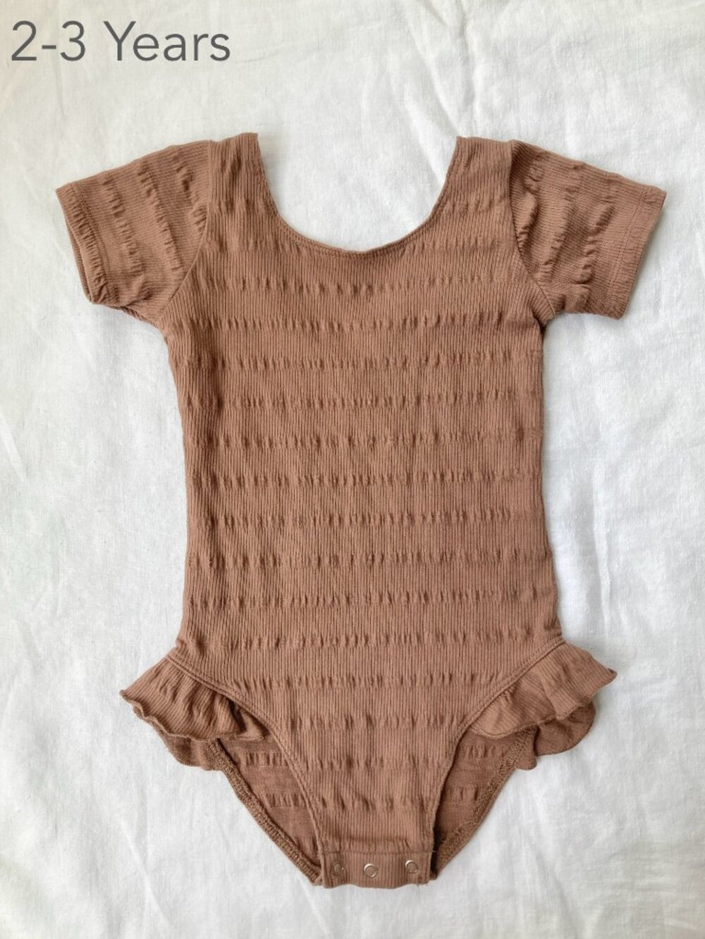 💙2/$25 Rylee + Cru 2-3 Years Toddler Brown Cinched Ribbed Leotard Mocha Neutral